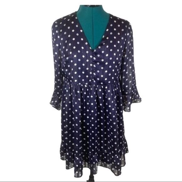 19 Cooper Mini Ruffles flowy polka dot dress NWOT size S - Picture 2 of 10